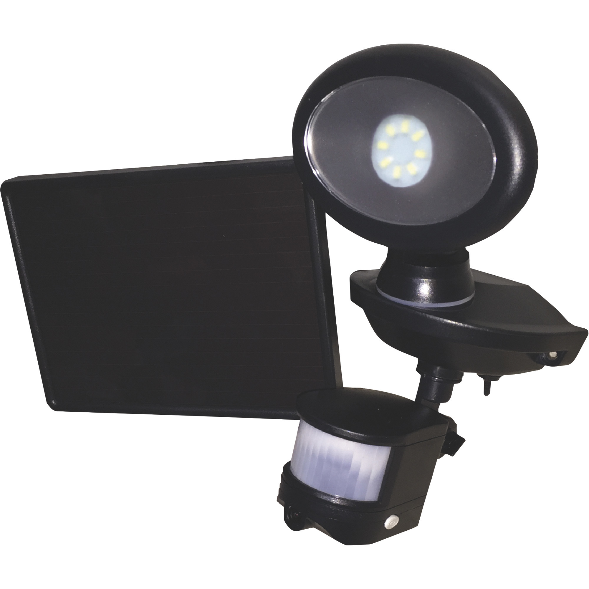 Maxsa Innovations Motion-Activated Solar Security Camera with Spotlight - 440 Lumens, IP44, Black, Model# 44643-CAM-BK